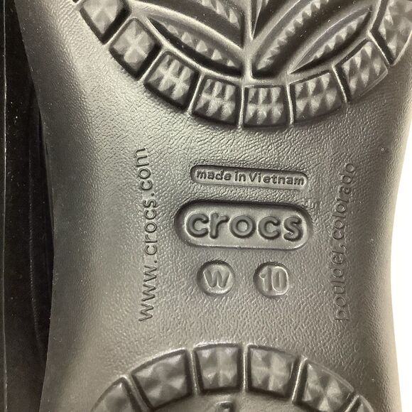 Crocs Kadee Black Slingback Sandals Flat Shoes Slip-on Close Toe Women 10 NEW - Picture 6 of 9